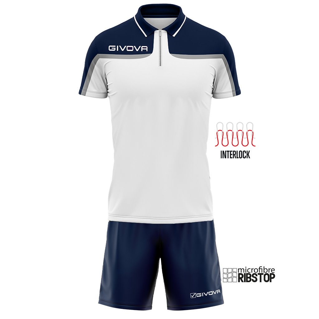kit035_0304 Givova Kit Fast Σετ Φόρμες Polo Μπλουζάκι & Βερμούδα - Image 1