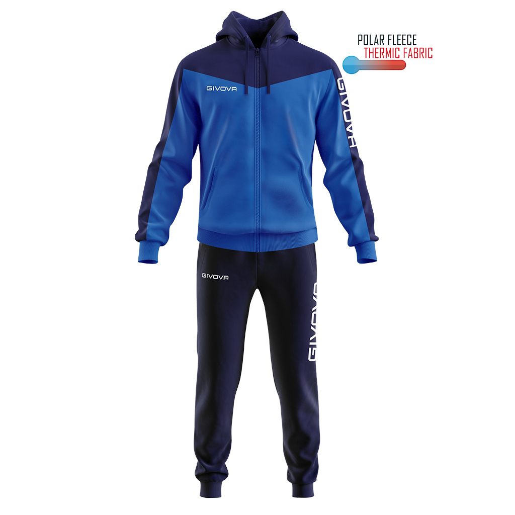 tt013_0204 Givova Tuta Roma Con Cappuccio Polarfleece Σετ Φόρμας - Image 1