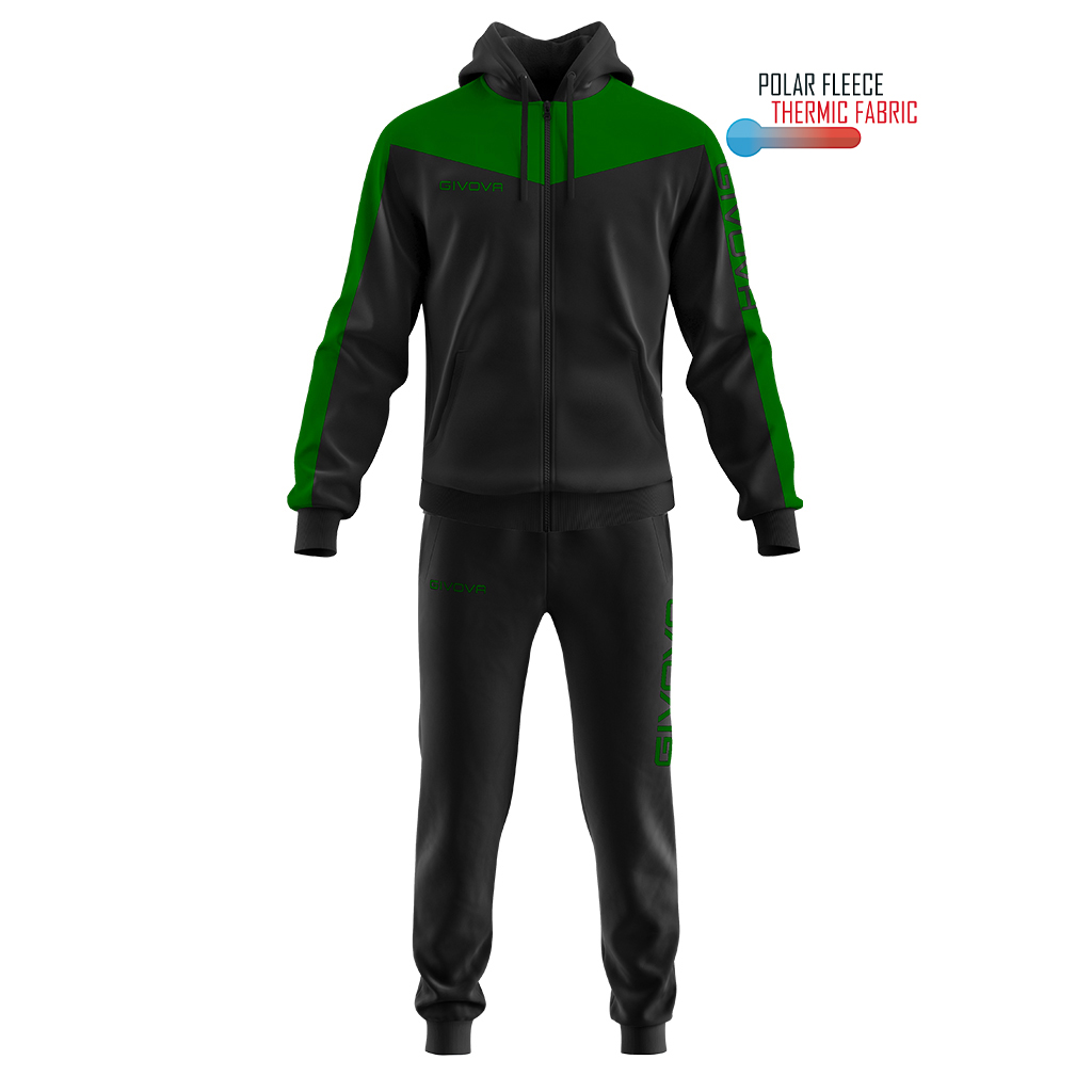 tt013_1013 Givova Tuta Roma Con Cappuccio Polarfleece Σετ Φόρμας - Image 1